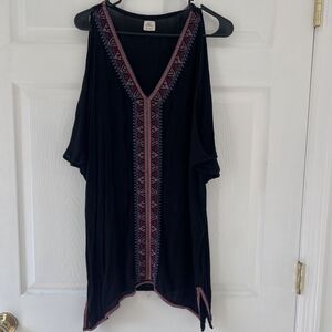 O'Neill Black Embroidered Cover-Up-Size M